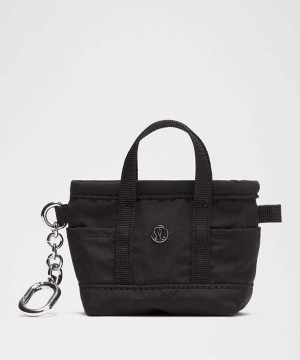Lululemon Daily Multi-Pocket Nano Tote Bag Black Keychain
